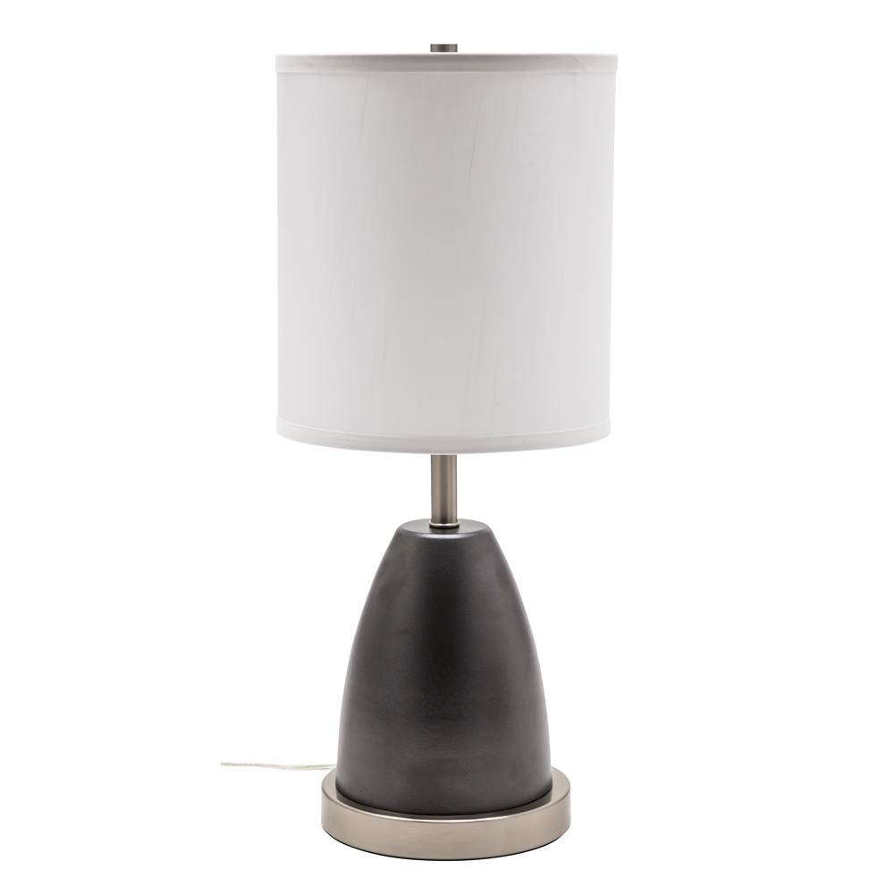 House Of Troy Rupert table lamp in granite with satin nickel accents and USB port