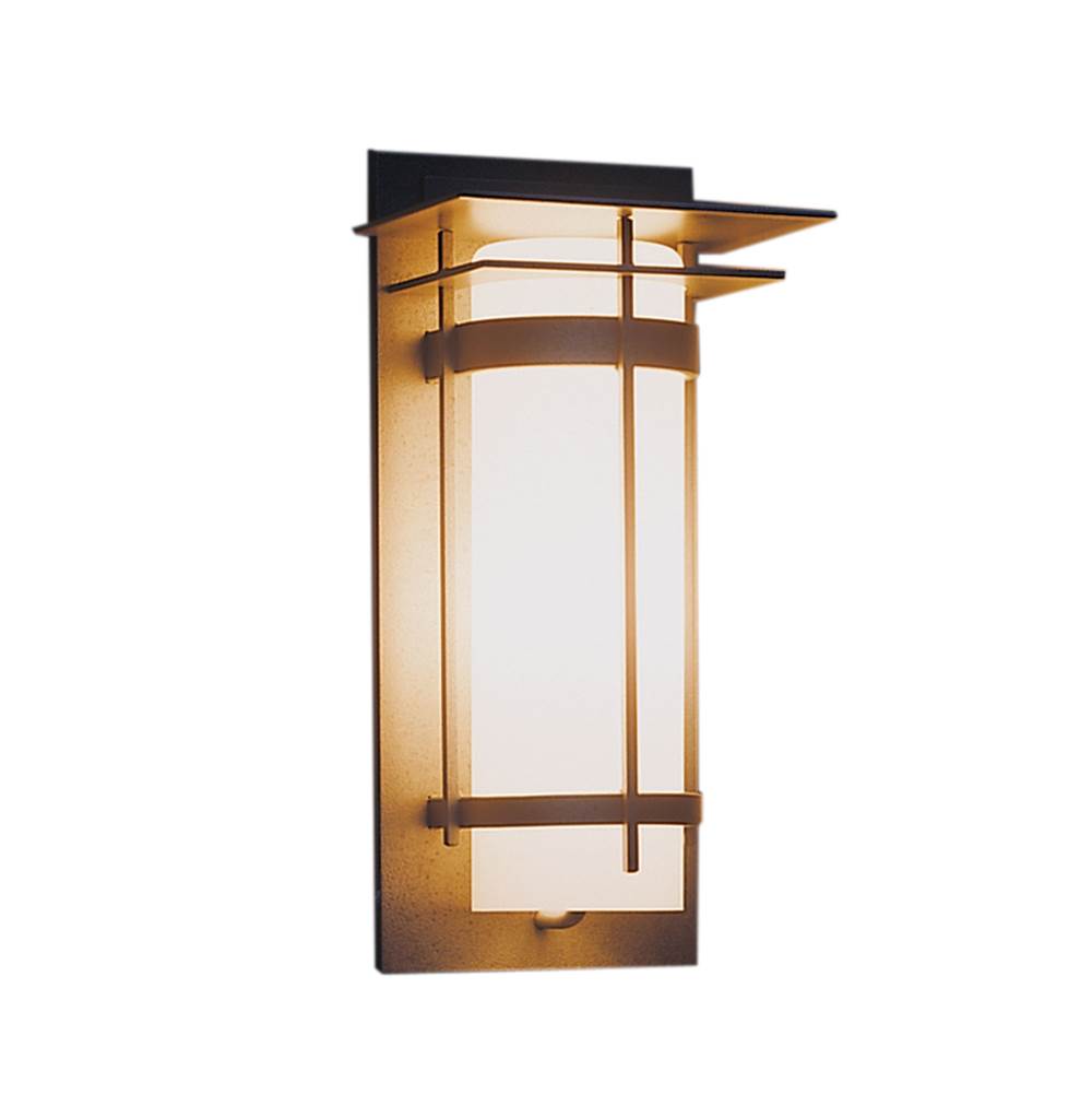 Hubbardton Forge Banded with Top Plate Outdoor Sconce, 305993-SKT-77-GG0034