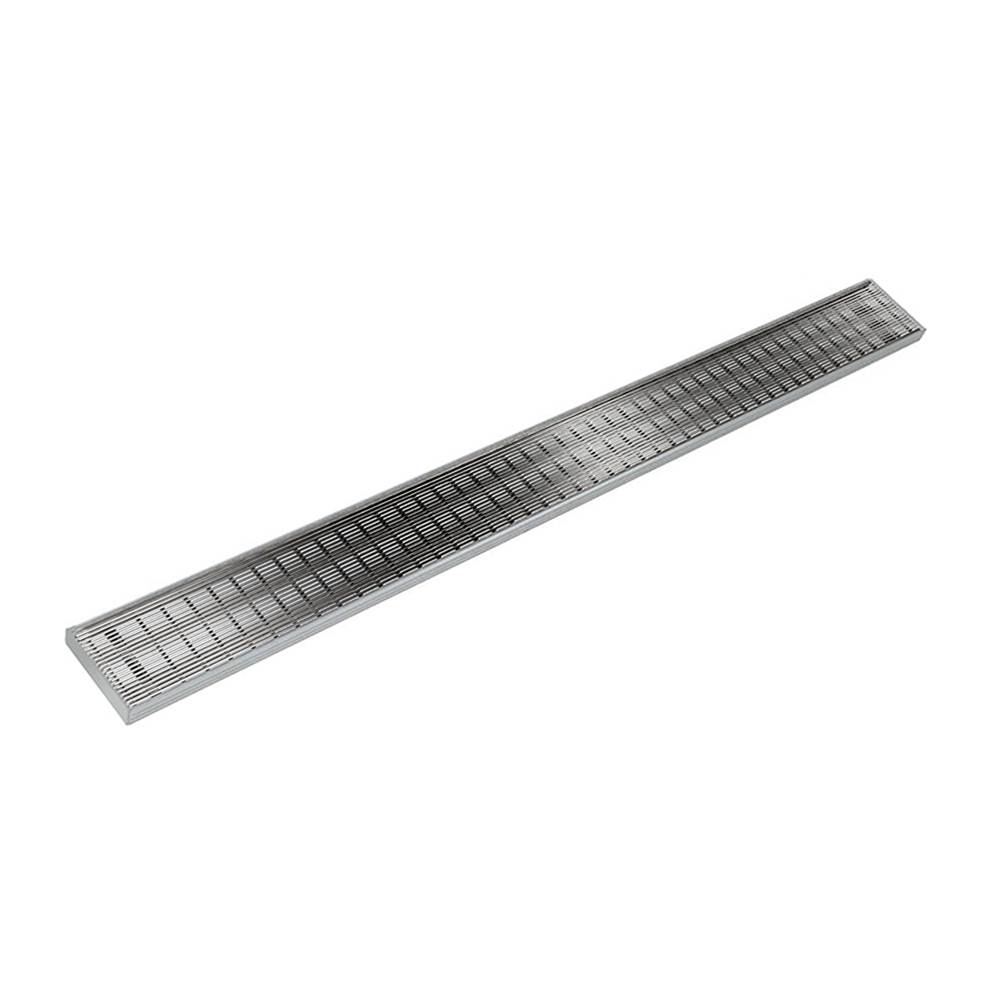 Infinity Drain 96'' S-PVC Series Complete Kit with 4'' Wedge Wire Grate in Polished Stainless