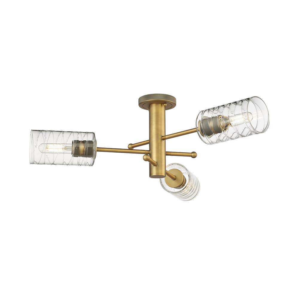 Innovations Crown Point Brushed Brass Flush Mount