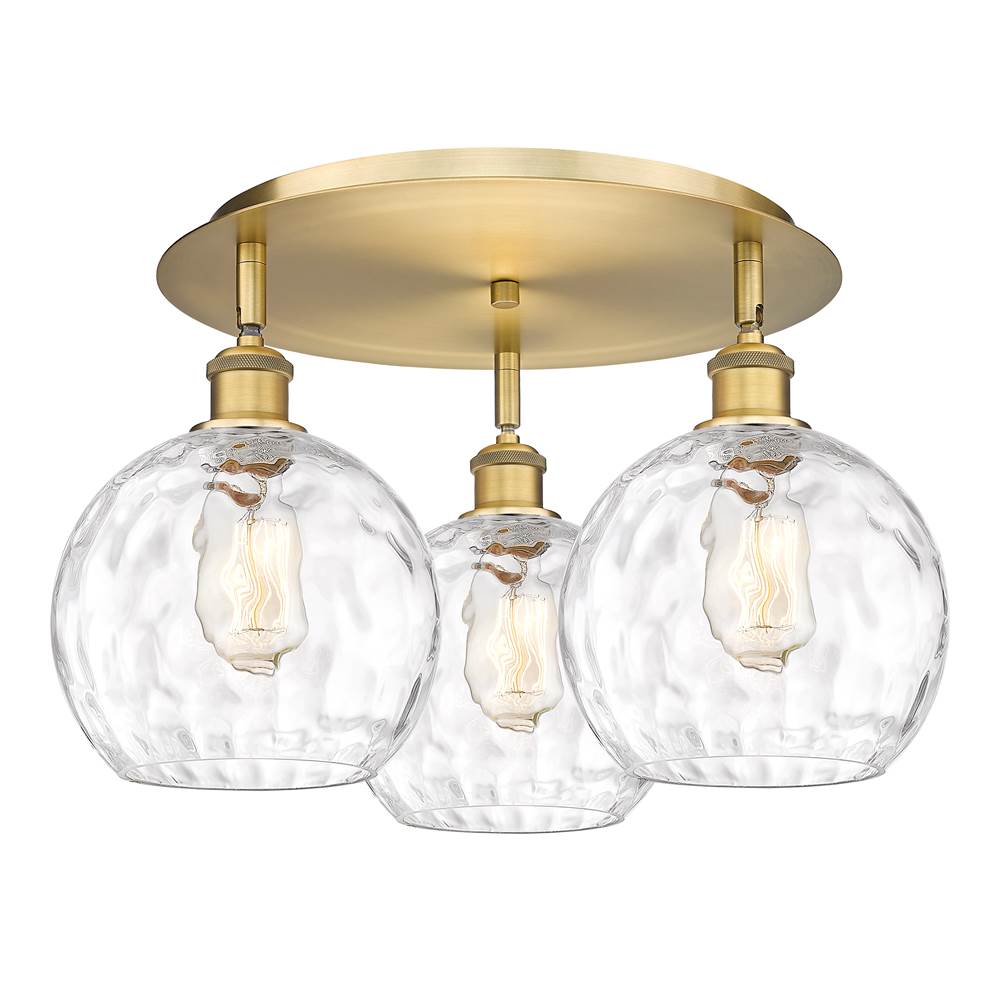 Innovations Athens Water Glass Brushed Brass Flush Mount