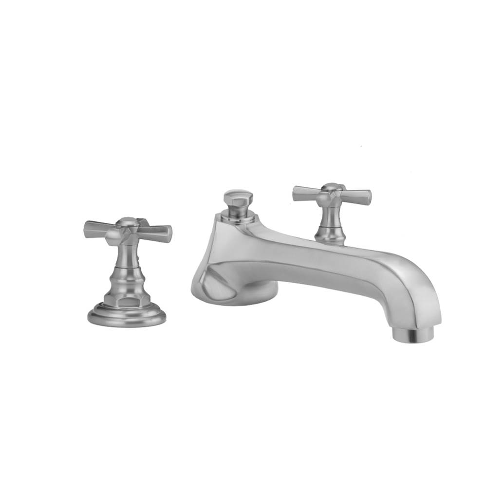 Jaclo Westfield Roman Tub Set with Low Spout and Hex Cross Handles