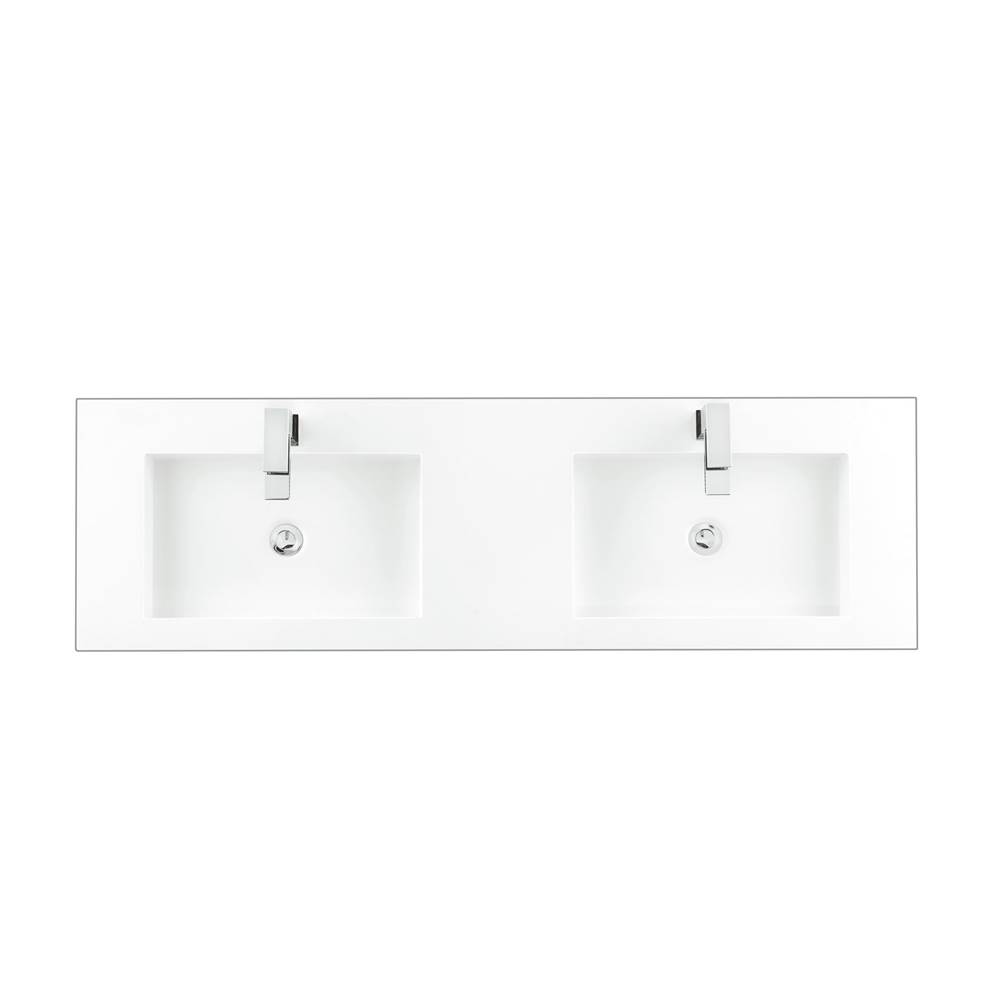 James Martin Vanities 59'' Double Top, Composite Stone, Glossy White Finish