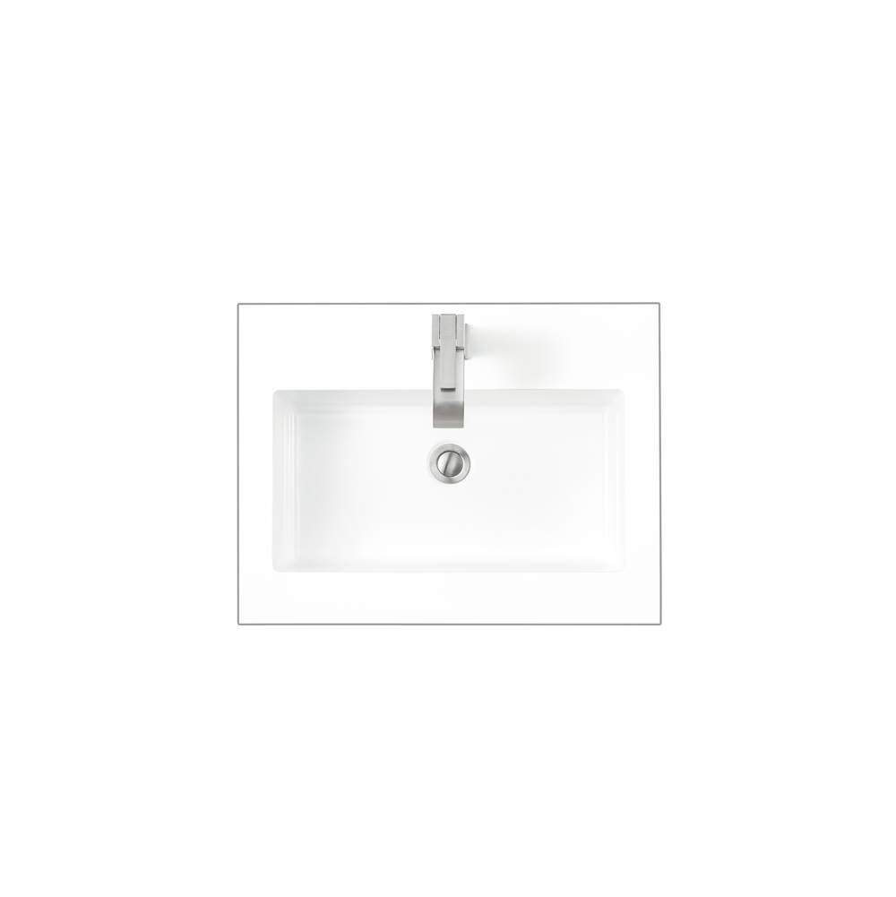 James Martin Vanities 23.6'' Single Sink Top, Glossy White
