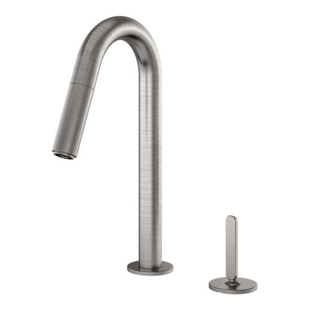 Home Refinements by Julien Pull-Down Bar Faucet W/ Remote Lever Apex Prep, Brushed Nickel