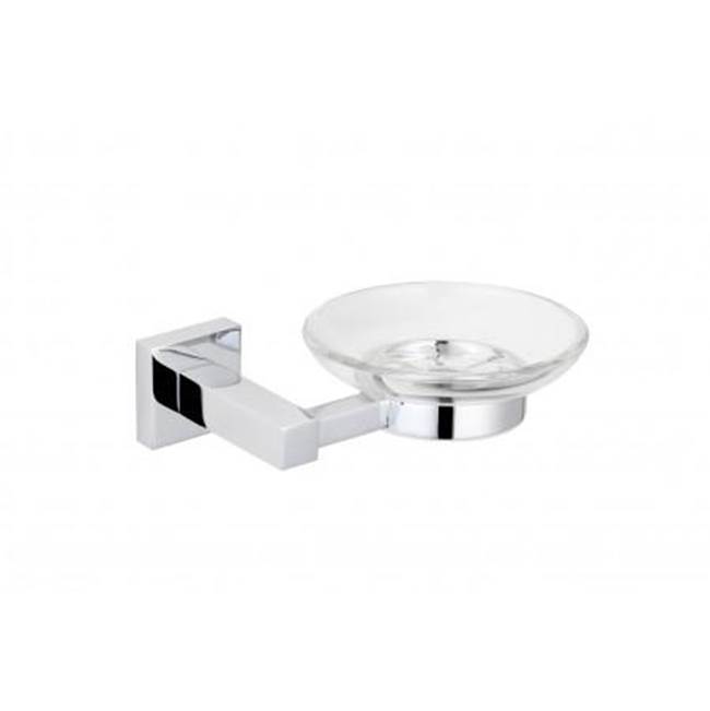 Kartners LONDON - Wall Mounted Soap Dish with Chrome Glass-Unlacquered Brass
