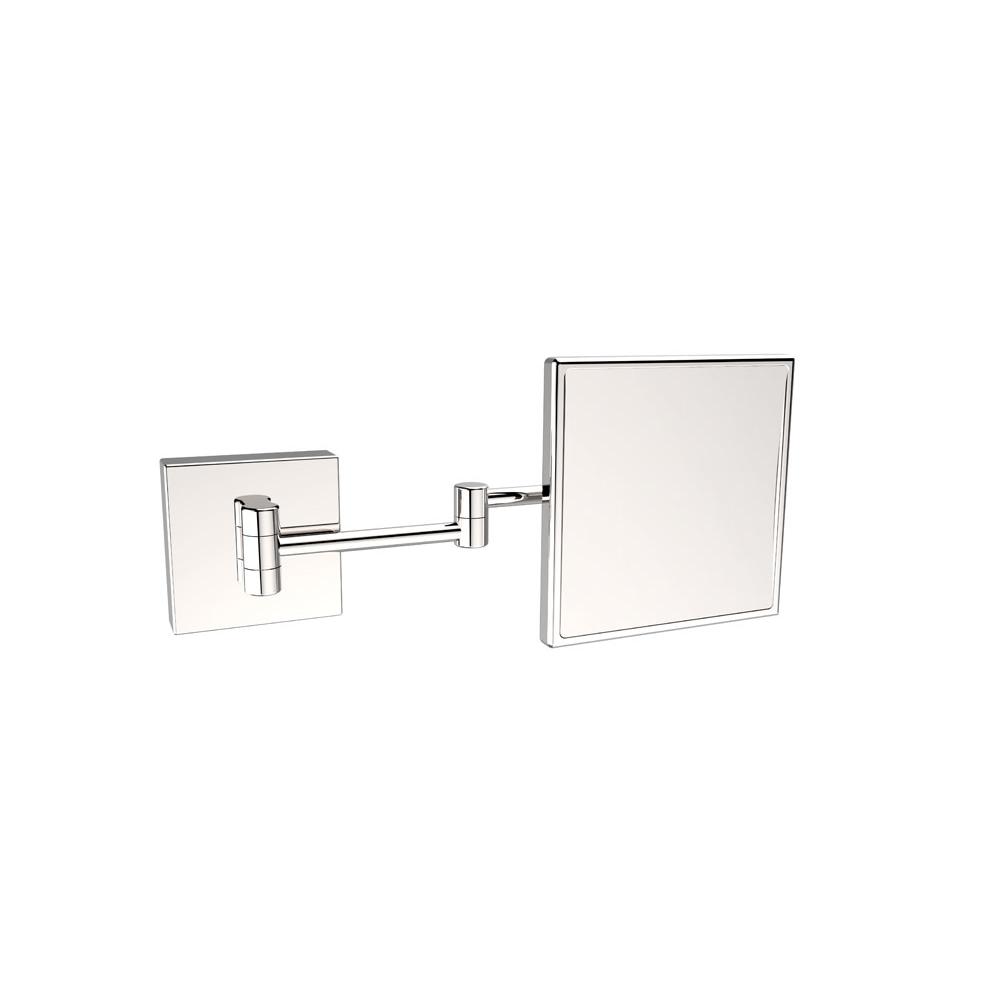 Kartners Mirror - 8.5-inch x 8.5-inch Square Wall Mounted with LED Light Mirror-Polished Nickel