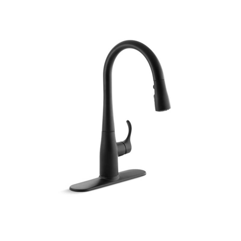 Kohler Simplice® Pull-down compact kitchen sink faucet with three-function sprayhead