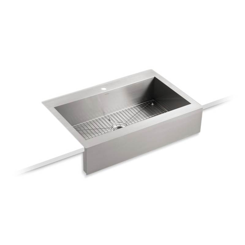Kohler Vault™ 35-3/4'' x 24-5/16'' x 9-5/16'' top-mount single-bowl stainless steel farmhouse kitchen sink for 36'' cabinet