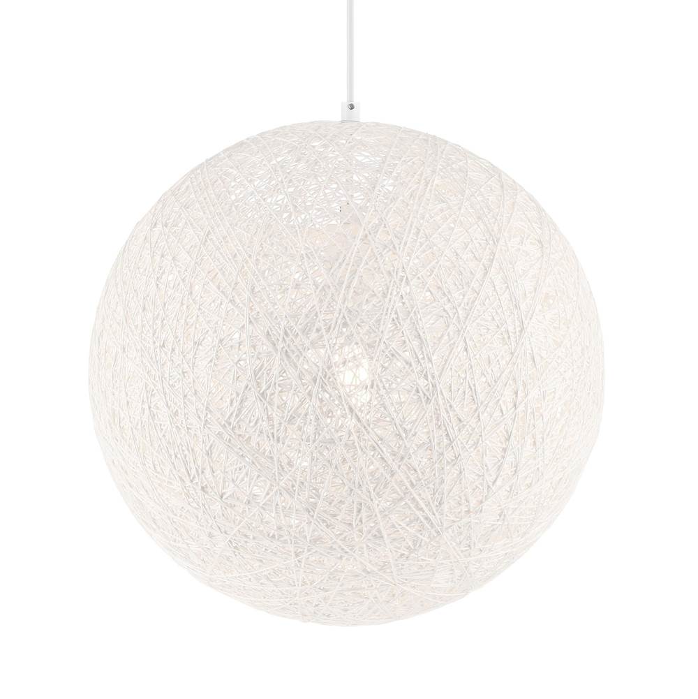 George Kovacs Entwined 16'' 1-Light White Pendant with White Rattan