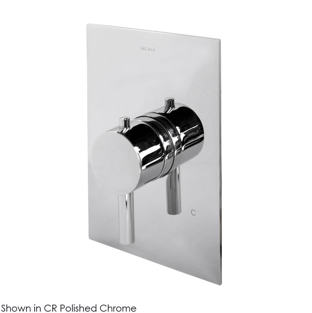 Lacava TRIM ONLY - Built-in thermostatic valve with single handle and rectangular backplate. Water flow rate: 10.5 gpm at 43.5 psi
