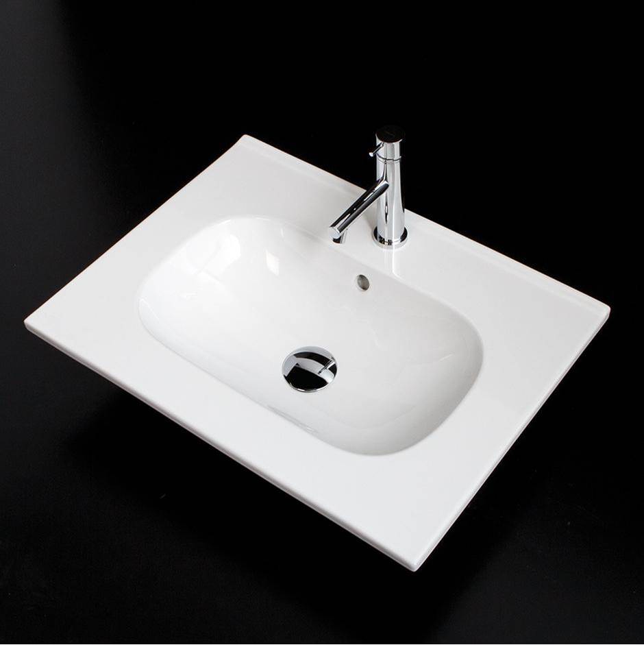 Lacava Vanity top porcelain Bathroom Sink with overflow.