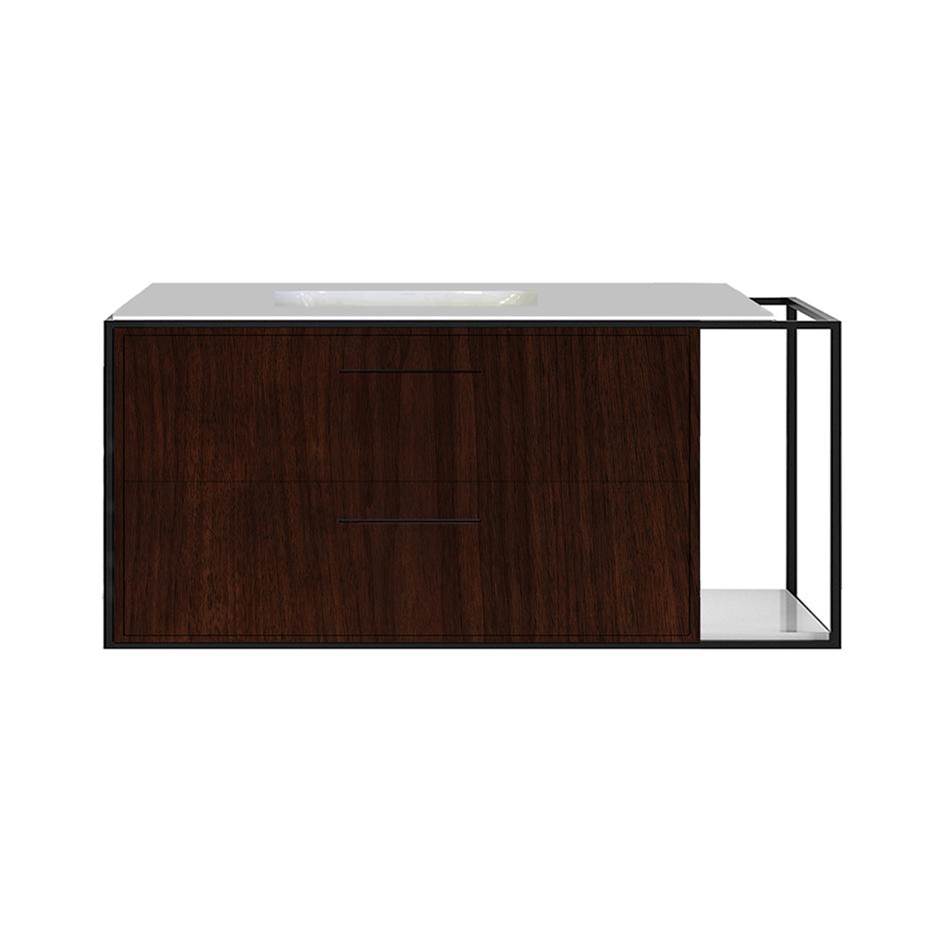 Lacava Cabinet of wall-mount under-counter vanity LIN-UN-48L with sink on the left