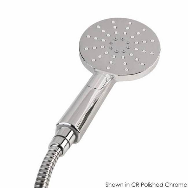 Lacava Hand-held round shower head with 59-inch flexible hose and three function variable spray