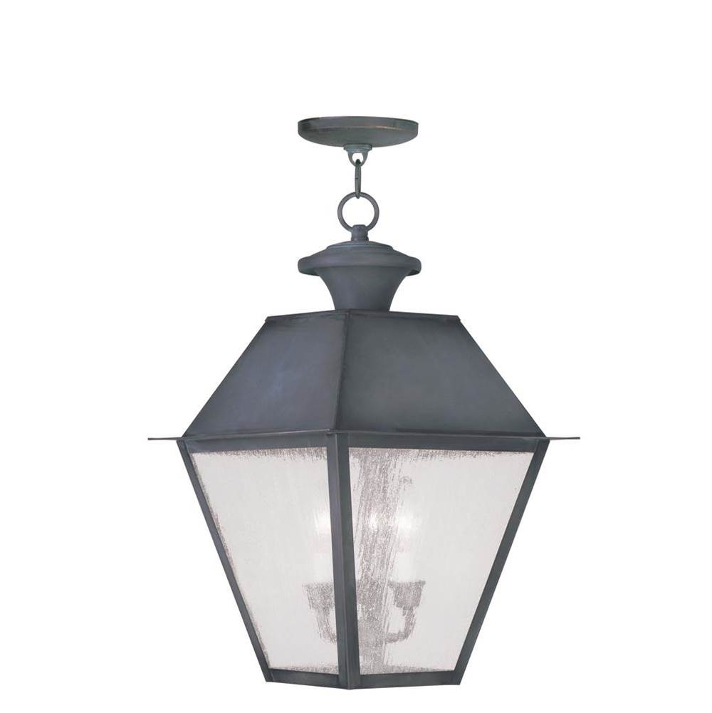 Livex 3 Light Charcoal Outdoor Chain Lantern
