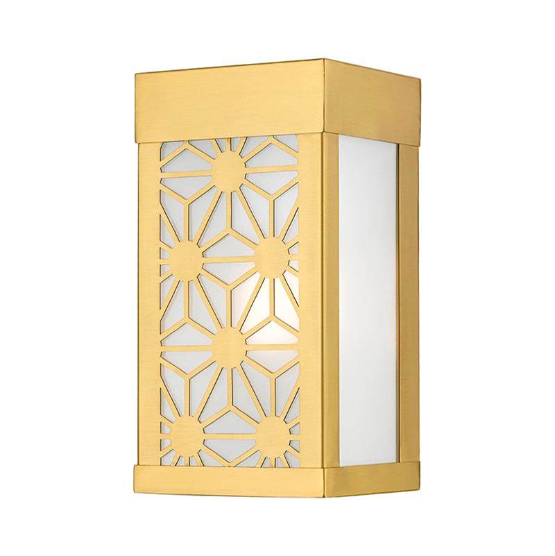 Livex 1 Light Satin Gold Outdoor ADA Small Sconce