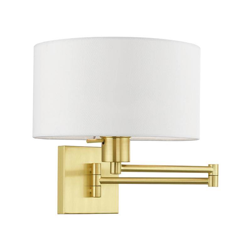 Livex 1 Light Satin Brass Swing Arm Wall Lamp