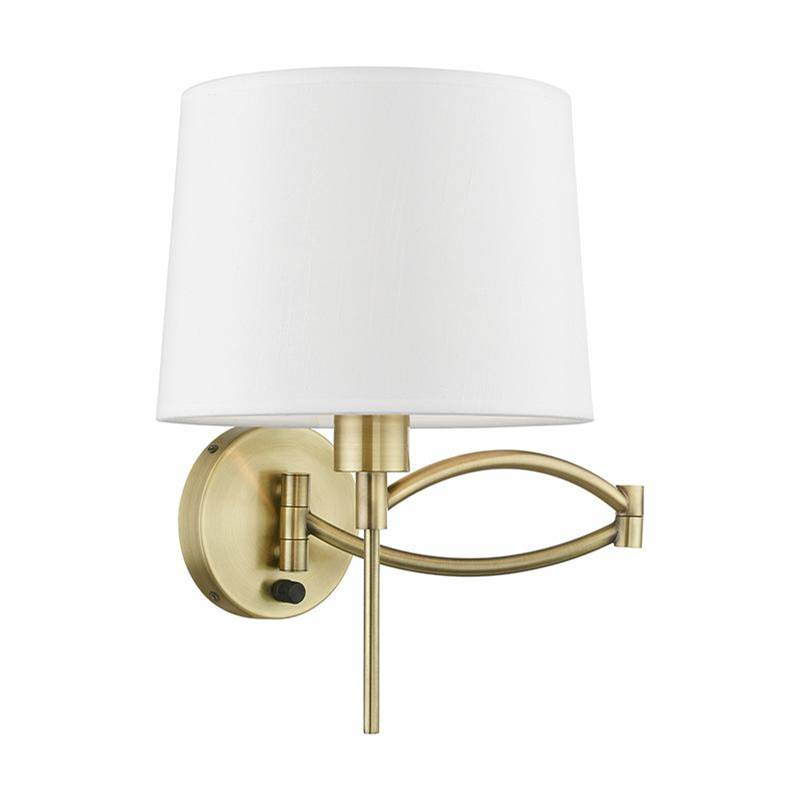 Livex 1 Light Antique Brass Swing Arm Wall Lamp