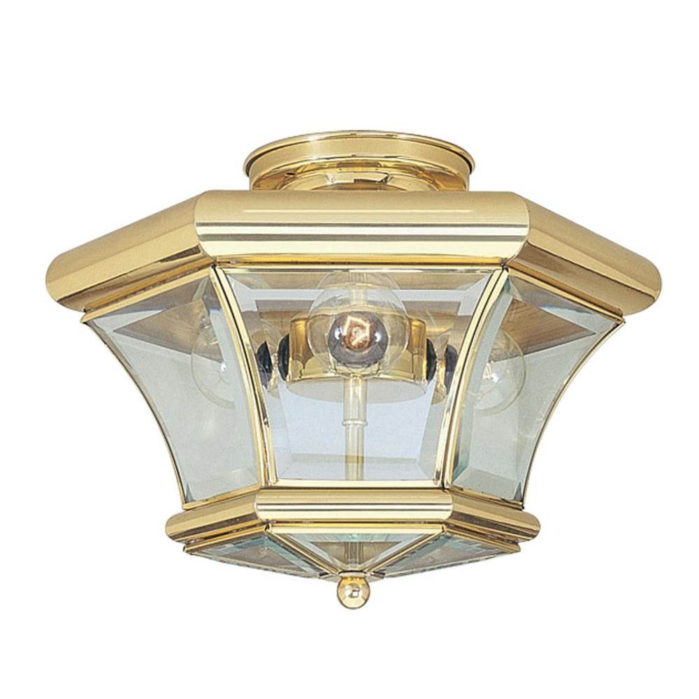 Livex 3 Light Polished Brass Ceiling Mount