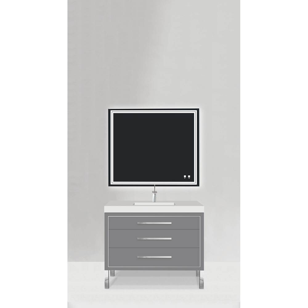 Madeli Estate 48''. Studio Grey, Free Standing Cabinet.1-Bowl, Polished Chrome , Handles(X3)/L-Legs(X4)/Inlay, 47-5/8''X 22''X33-1/2''