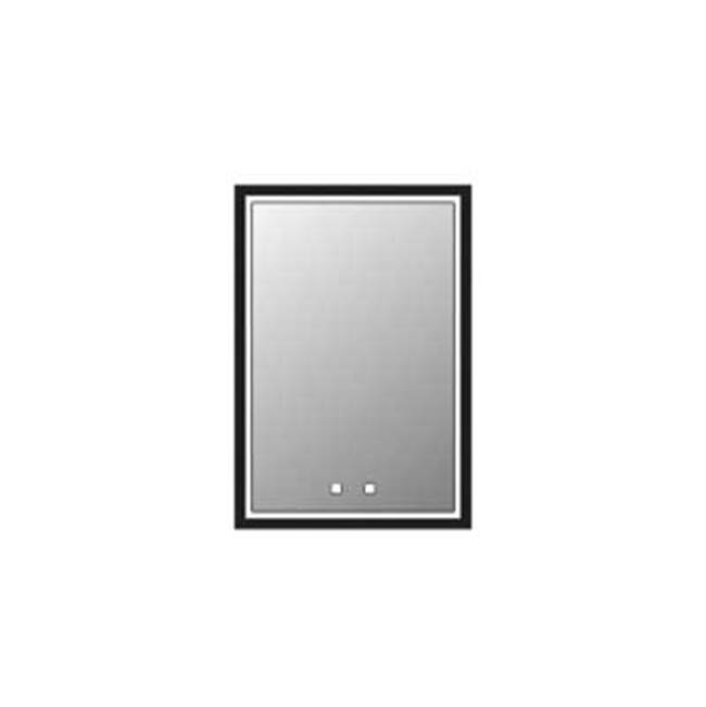 Madeli Illusion Lighted Mirrored Cabinet , 20X30''Right Hinged-Recessed Mount, Matte Black Frame-Lumen Touch+, Dimmer-Defogger-2700/4000 Kelvin