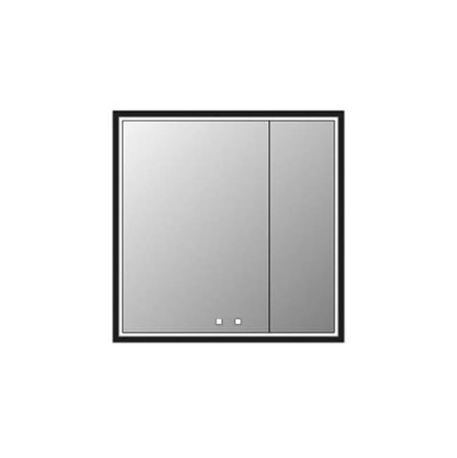 Madeli Illusion Lighted Mirrored Cabinet , 36''X 36''-24L/12R - Recessed Mount, Brus. Nickel Frame-Lumen Touch+, Dimmer-Defogger-2700/4000 Kelvin