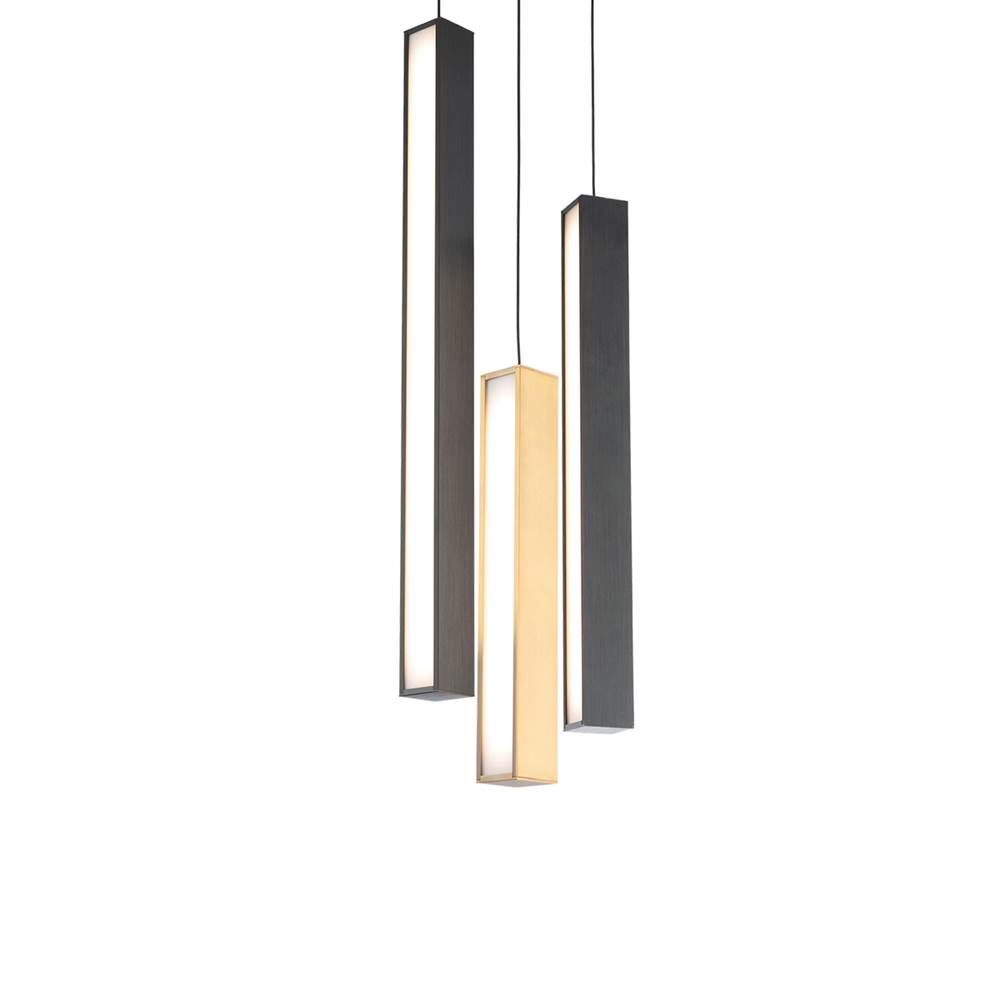Modern Forms Chaos 12'' LED Multi-Light Pendant Light 3000K in Black/Aged Brass and Black