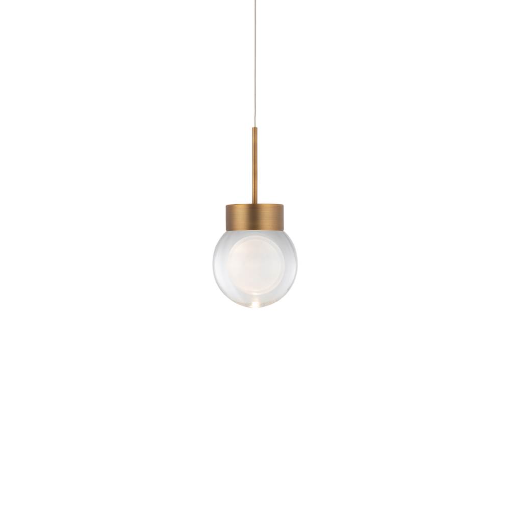 Modern Forms Double Bubble 6'' LED Mini Pendant Light 3000K in Aged Brass