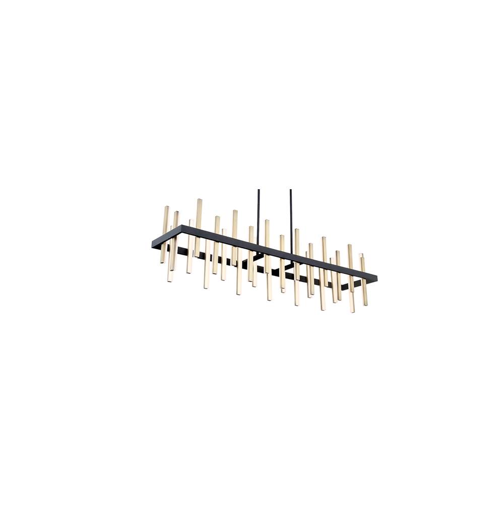 Modern Forms Harmonix 56'' LED Linear Pendant Light 3000K in Black and Aged Brass