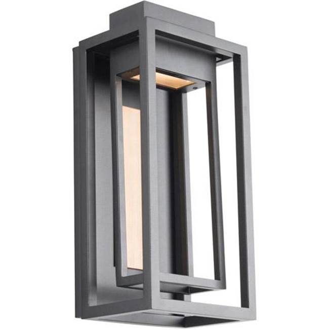 Modern Forms Dorne 14'' LED Outdoor Wall Sconce Light 3000K in Black and Aged Brass