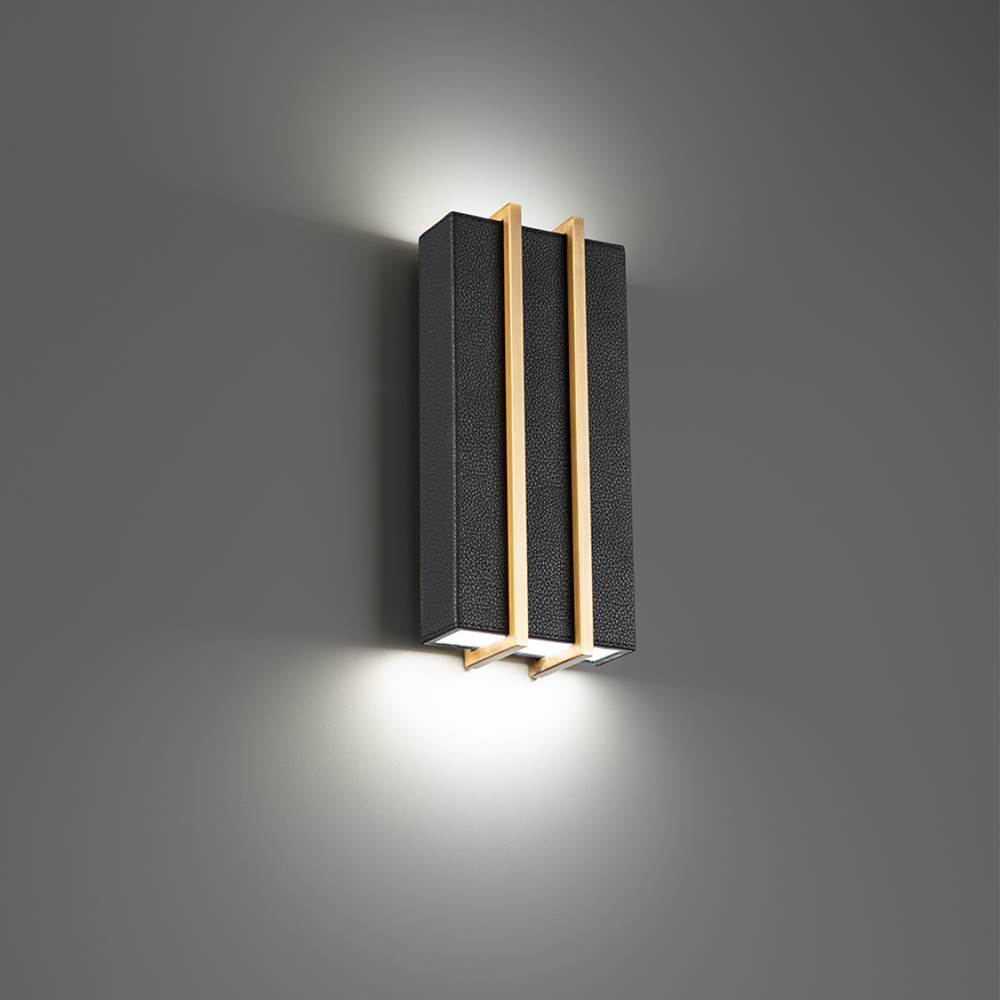 Modern Forms Poet 12'' LED Wall Sconce Light 3000K in Black and Aged Brass