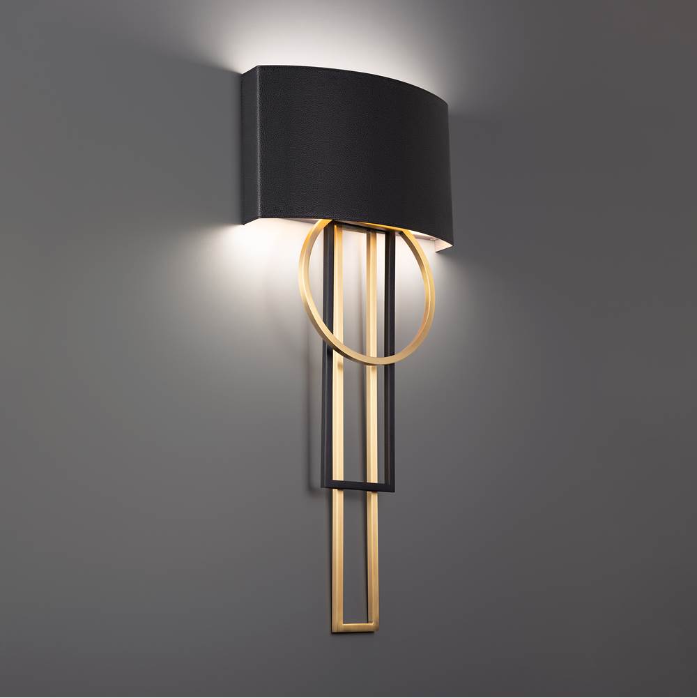Modern Forms Sartre 32'' LED Indoor Sconce Light 3000K in Black and Aged Brass