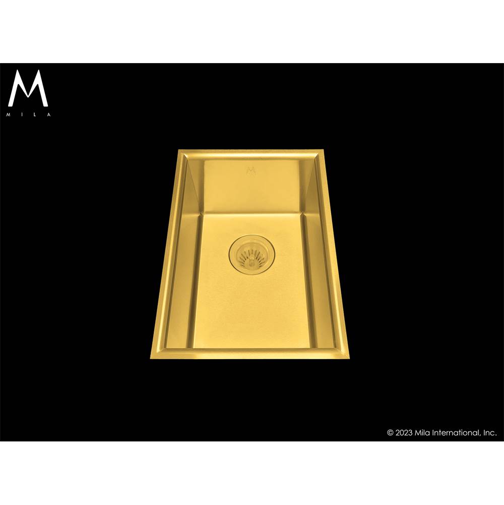 Mila International Mila Arc Low Profile Single Bowl Flush-Mount  12.5 X 18 Gold