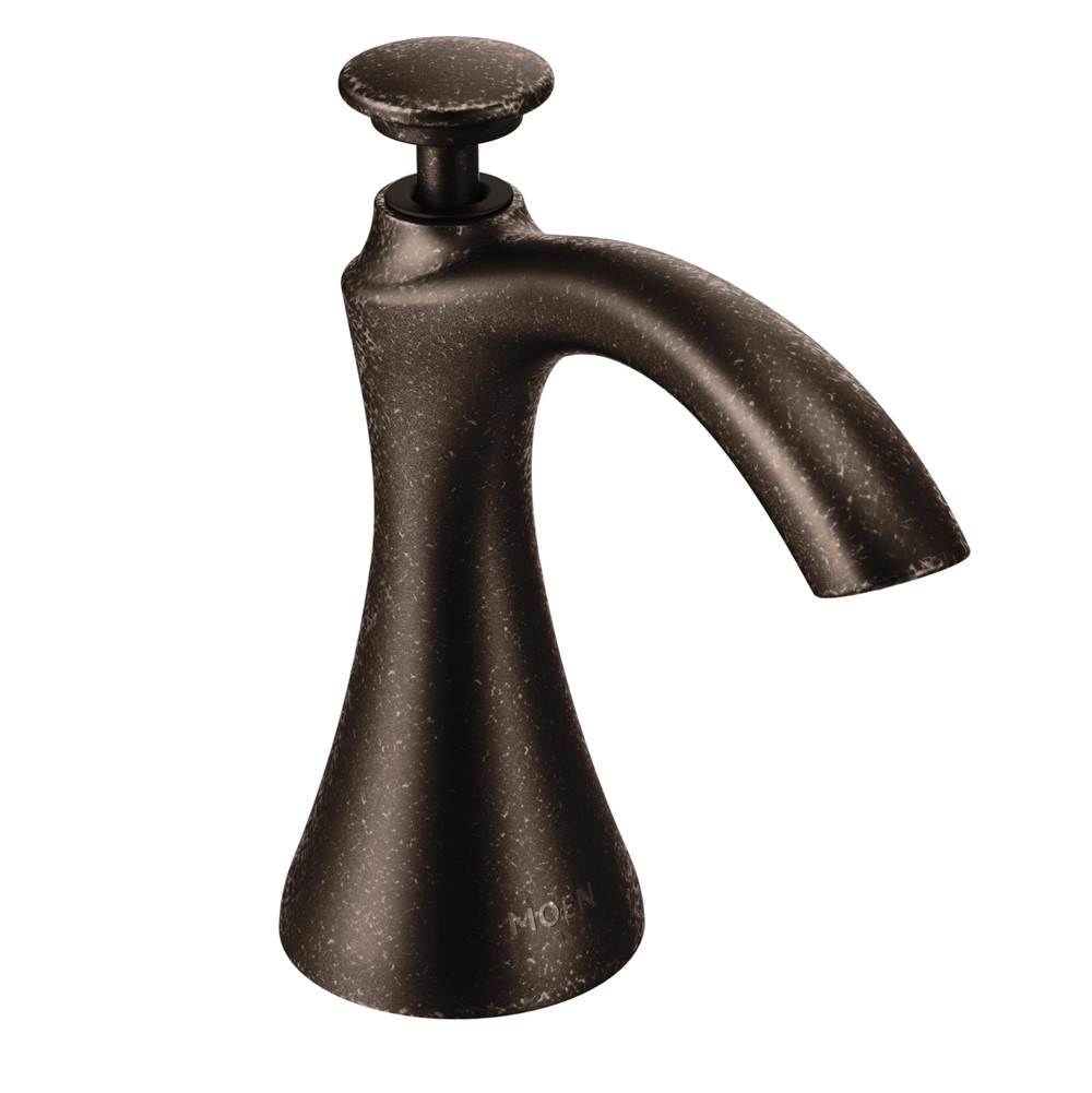 Moen Transitional Deck Mounted Kitchen Soap Dispenser with Above the Sink Refillable Bottle, Oil Rubbed Bronze