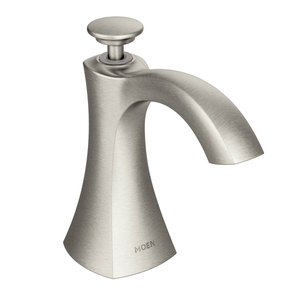 Moen Transitional Deck Mounted Kitchen Soap Dispenser with Above the Sink Refillable Bottle, Spot Resist Stainless