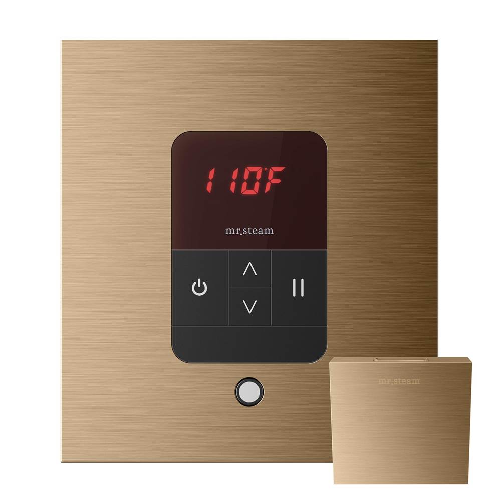 Mr. Steam iTempo Steam Shower Control and Aroma Designer SteamHead in Square Brushed Bronze