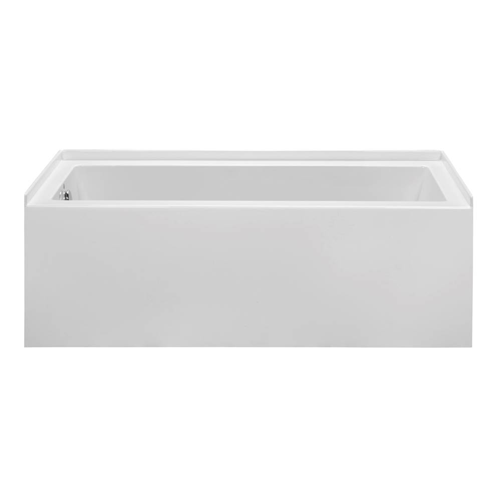 MTI Basics 60X30 White Left Hand Drain Above Floor Rough In Integral Skirted Whirlpool W/ Integral Tile Flange-Basics