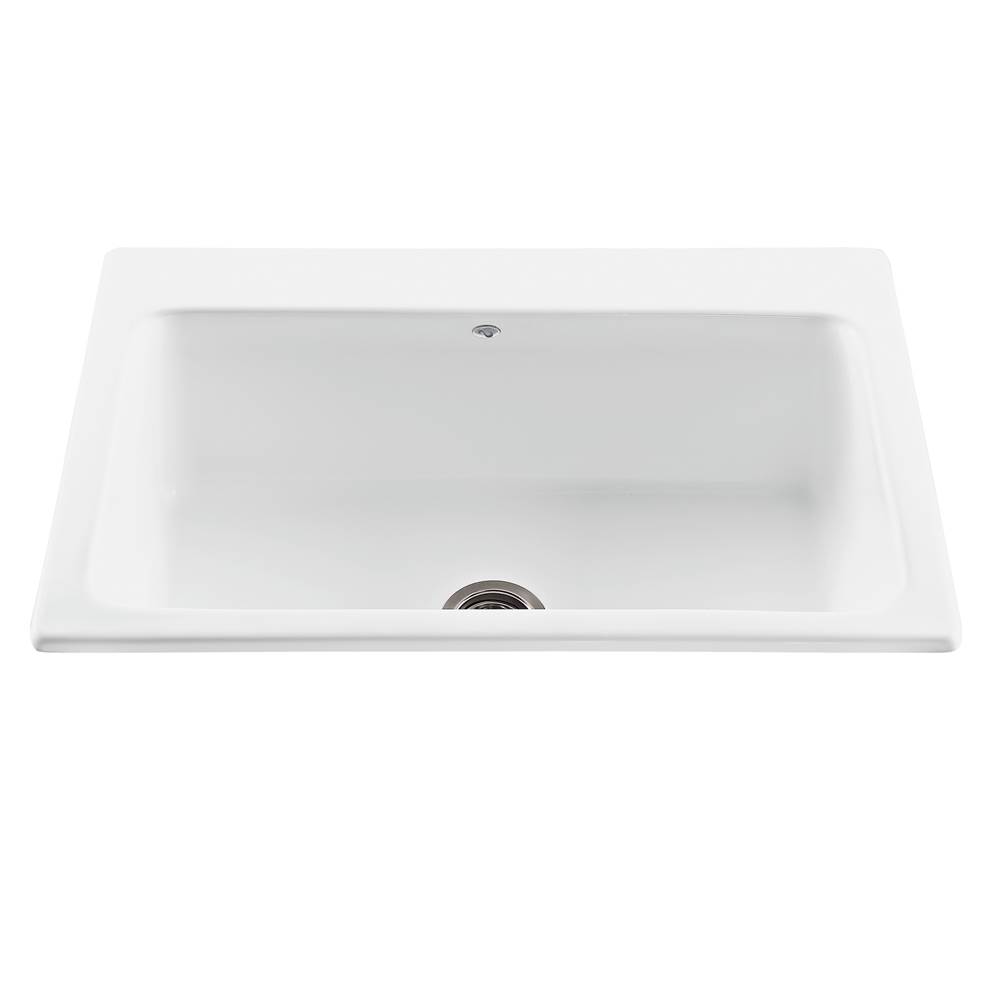 MTI Basics 33X22 White Single Bowl Basics Sink-Reflection