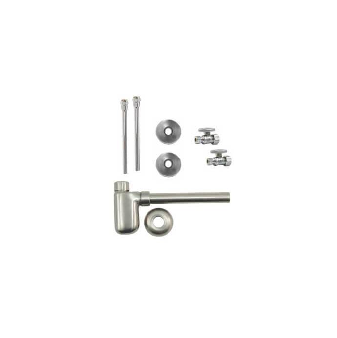 Mountain Plumbing Lavatory Supply Kit - Brass Oval Handle with 1/4 Turn Ball Valve (MT410-NL) - Straight, Bottle Trap