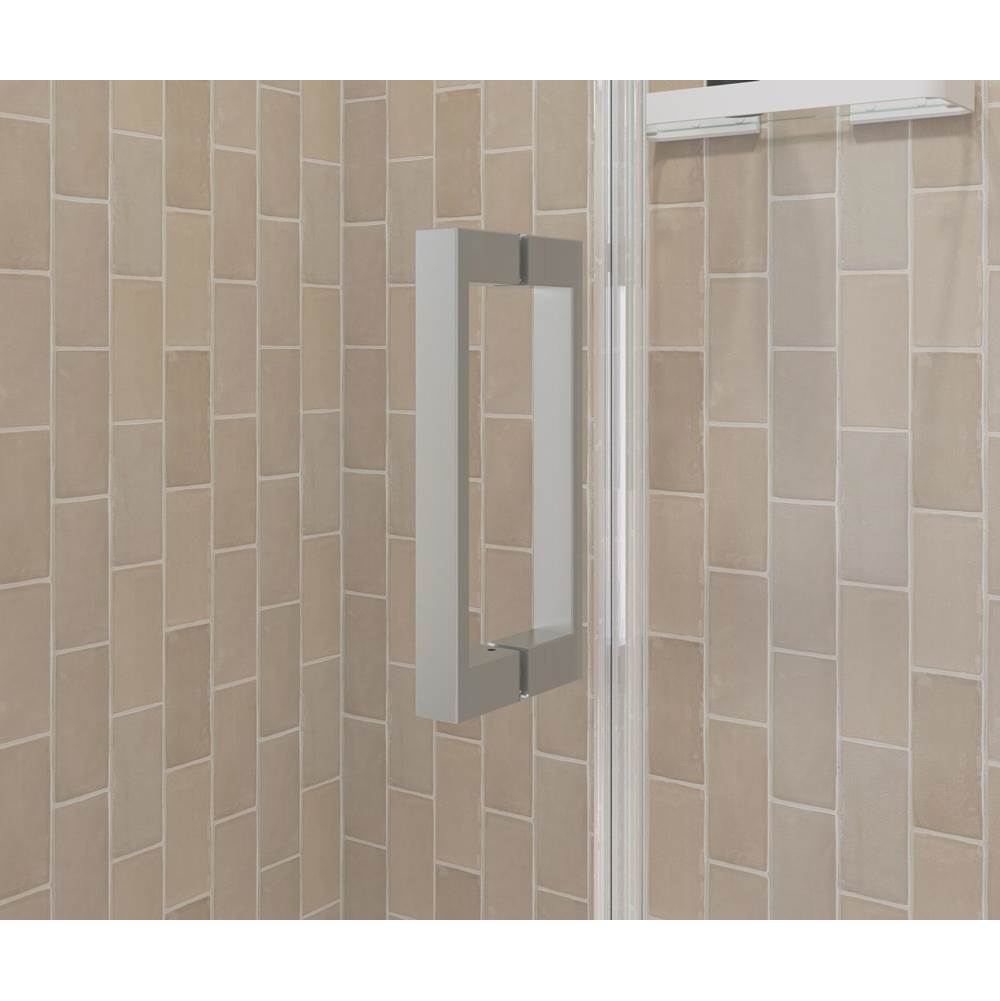 Maax Manhattan 39-41 x 68 in. 6 mm Pivot Shower Door for Alcove Installation with Clear glass & Square Handle in Brushed Nickel