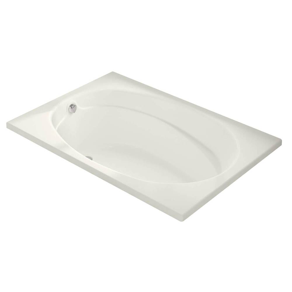 Maax Temple 60 x 41 Acrylic Alcove End Drain Bathtub in Biscuit