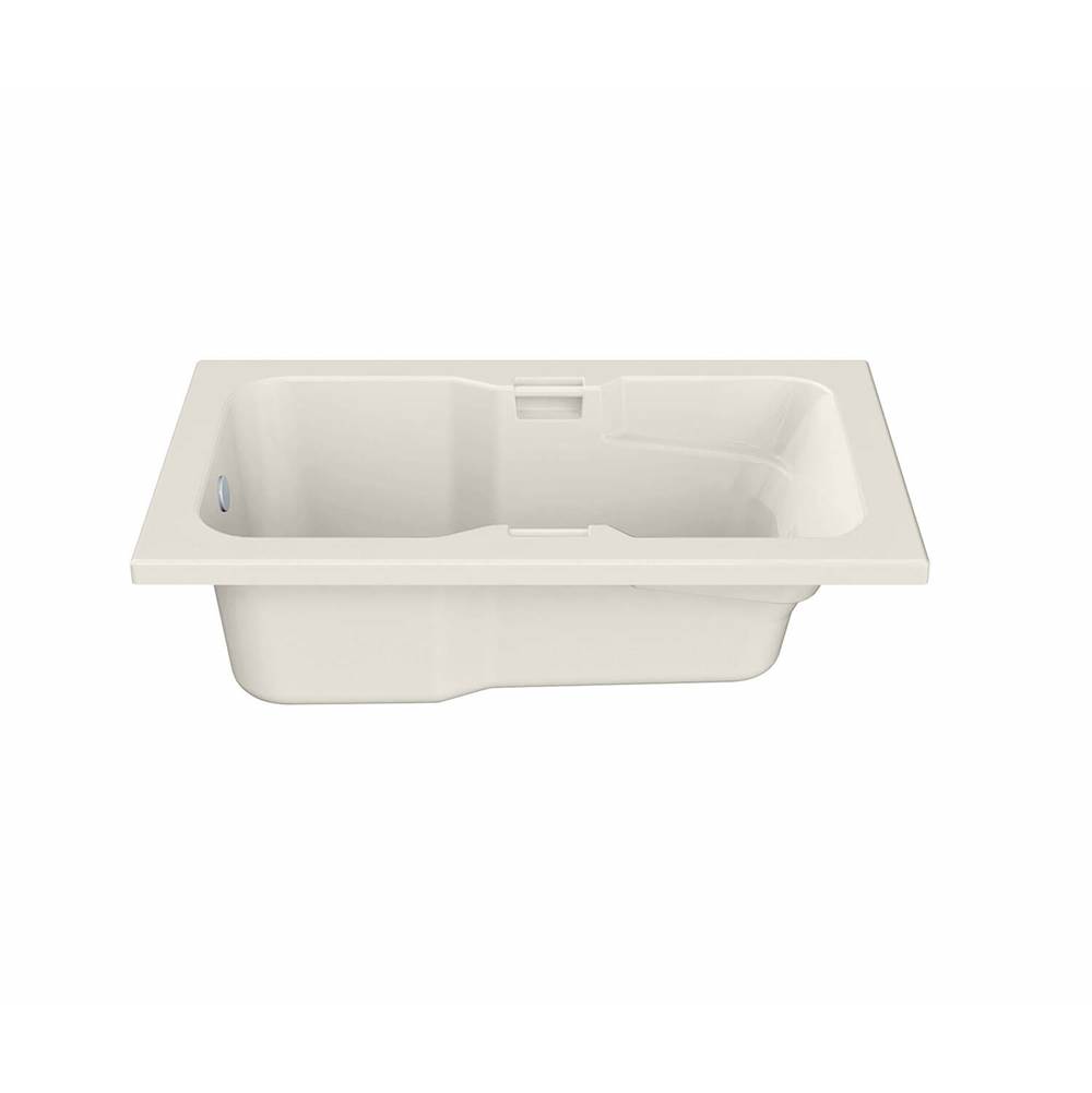 Maax Lopez 6636 Acrylic Alcove End Drain Aeroeffect Bathtub in Biscuit