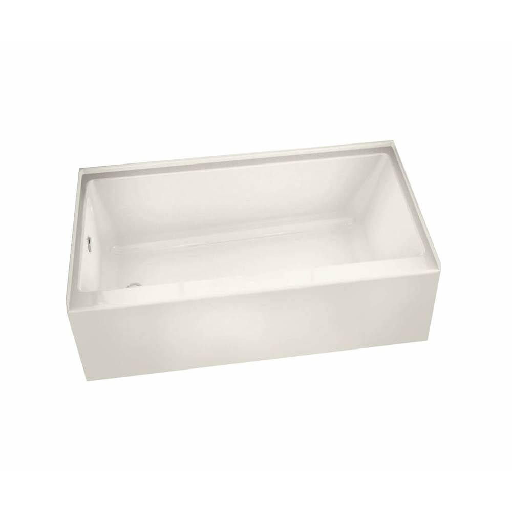 Maax Rubix 6030 AFR Acrylic Alcove Right-Hand Drain Bathtub in Biscuit