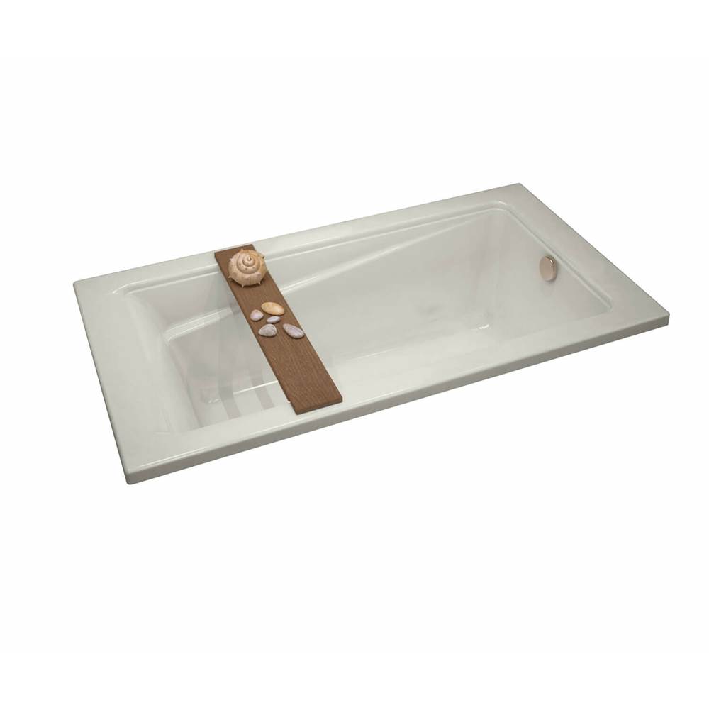 Maax Exhibit 7236 Acrylic Drop-in End Drain Bathtub in Biscuit