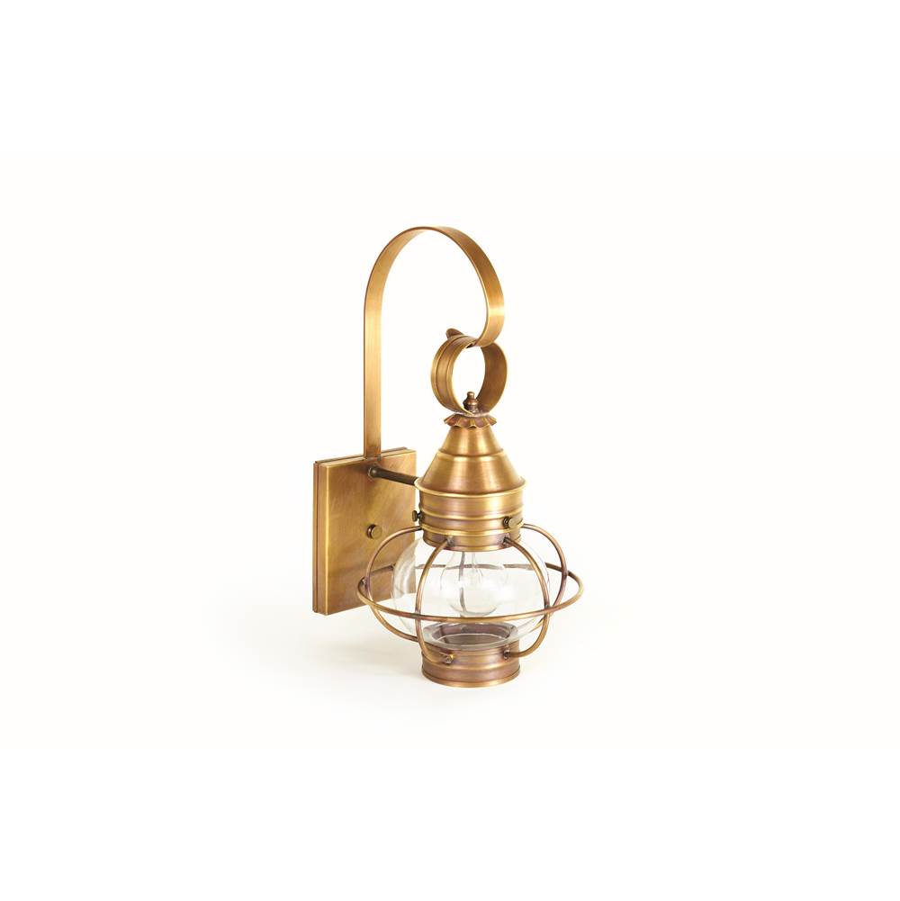 Northeast Lantern Caged Onion Wall Dark Antique Brass Medium Base Socket Clear Glass