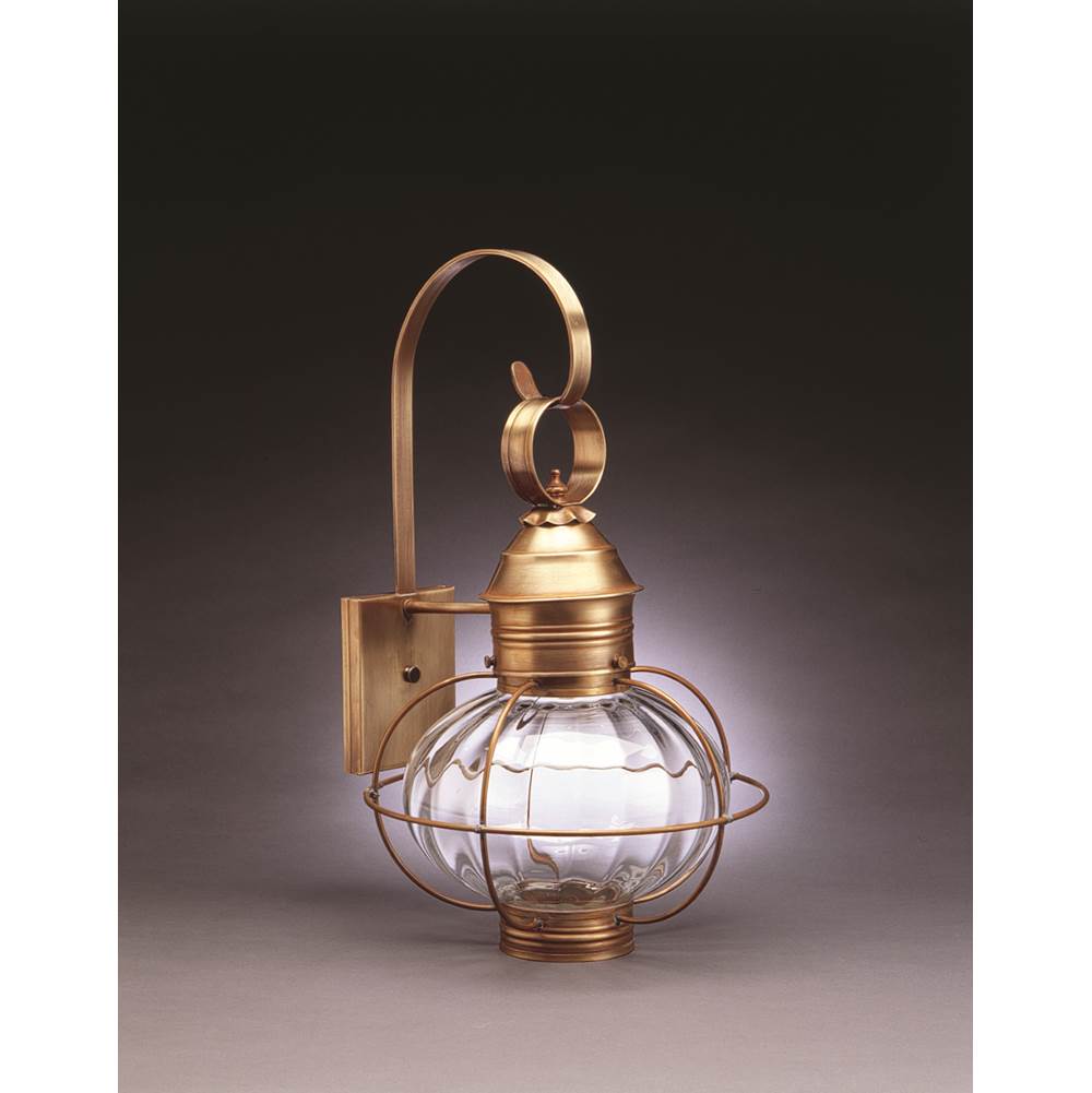Northeast Lantern Caged Onion Wall Dark Antique Brass Medium Base Socket Optic Glass