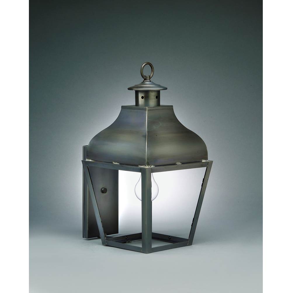 Northeast Lantern Curved Top Wall Antique Copper Medium Base Socket Clear Glass