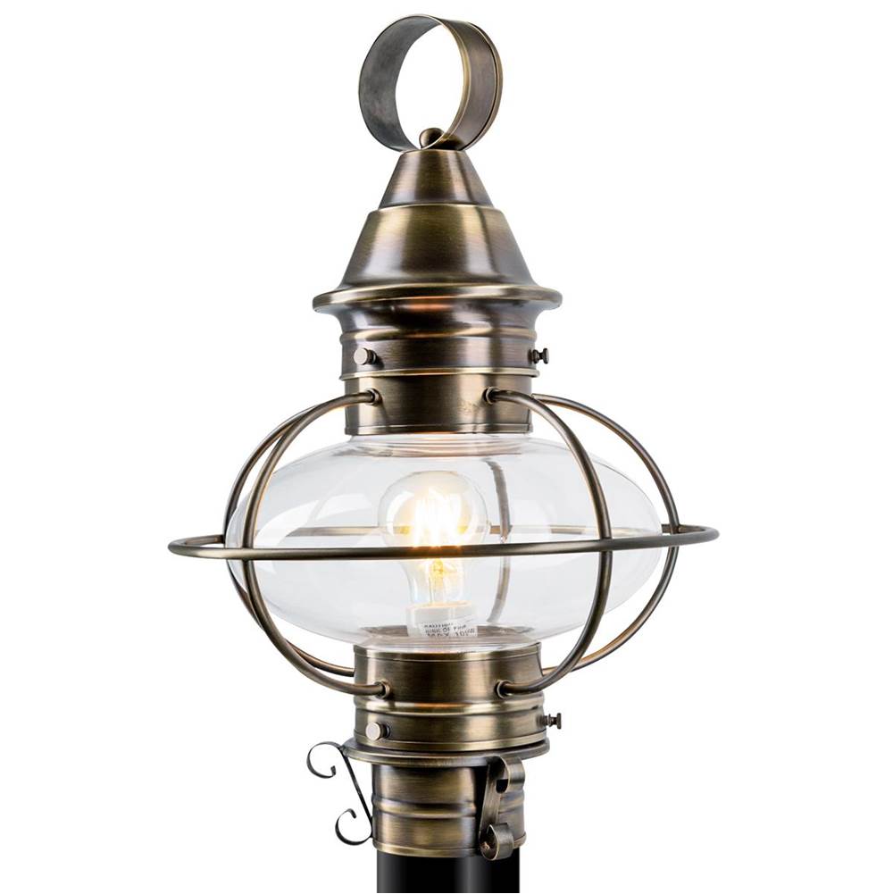 Norwell American Onion Outdoor Post Light - Antique Brass