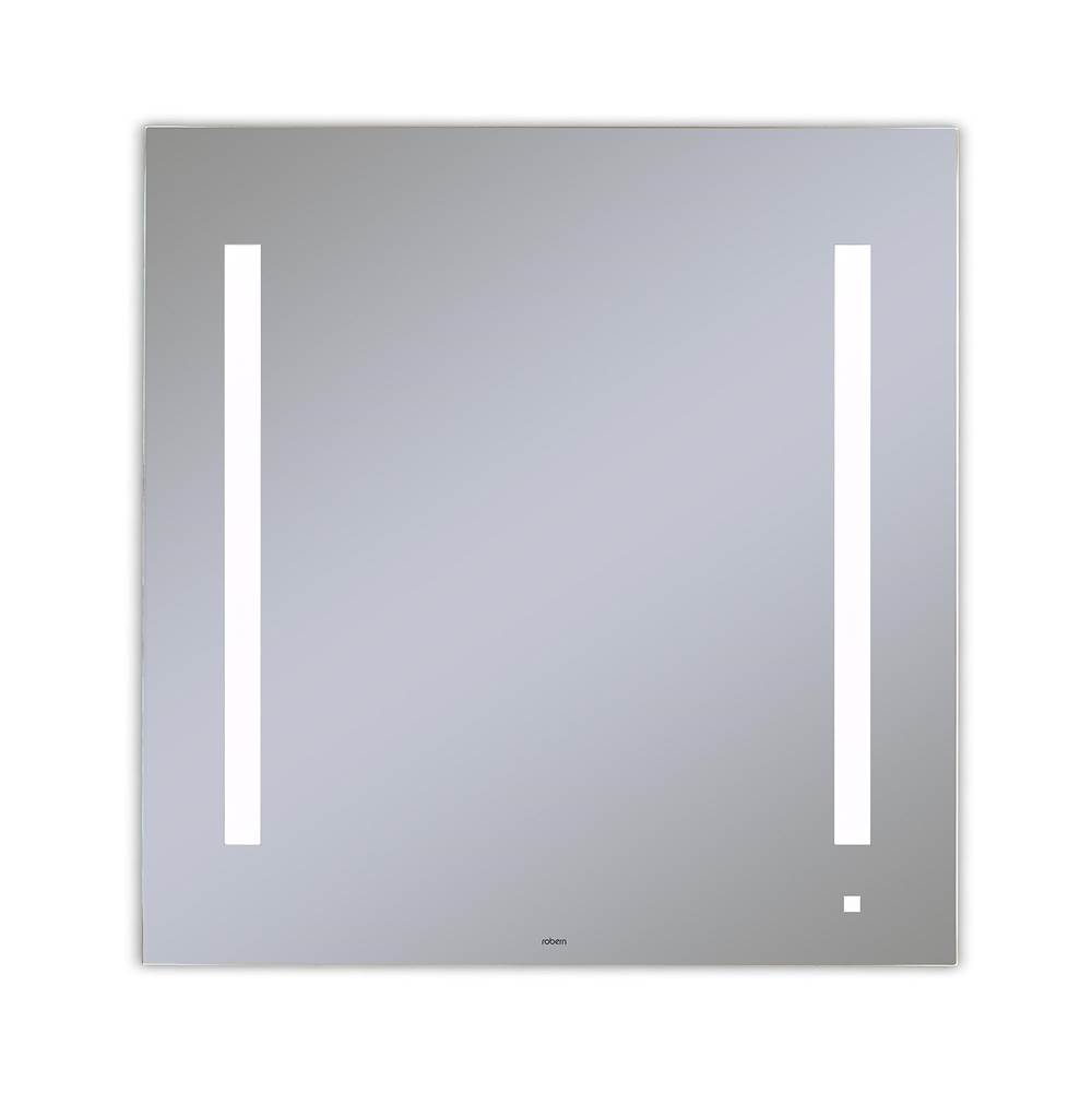 Robern AiO Lighted Mirror, 30'' x 30'' x 1-1/2'', LUM Lighting, 4000K Temperature (Cool Light), Dimmable, USB Charging Ports