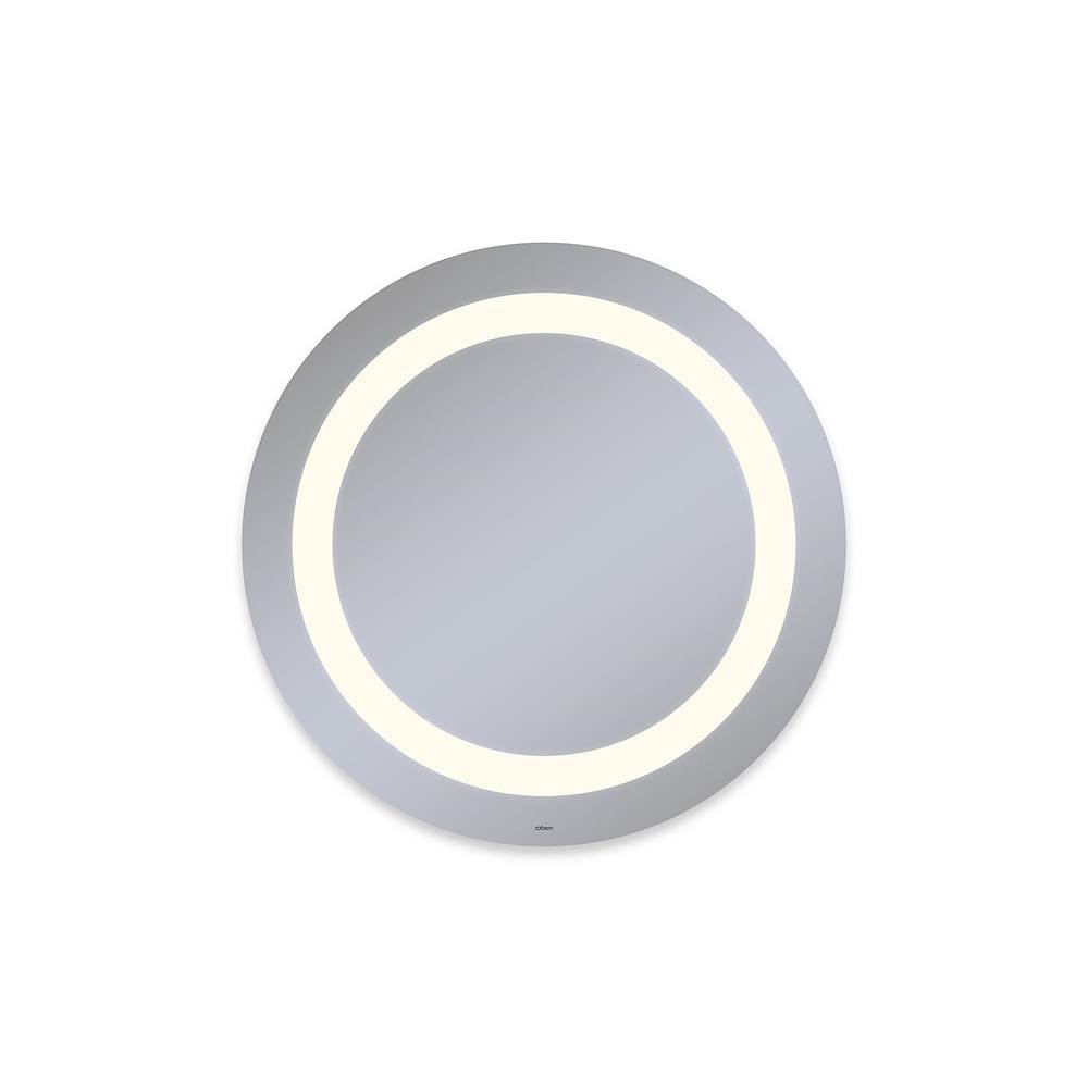 Robern Vitality Lighted Mirror, 30'' Circle, Inset Light Pattern, 2700K Temperature (Warm Light), Dimmable, Defogger